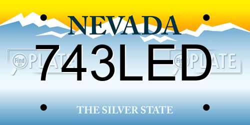 743LED Nevada License Plate