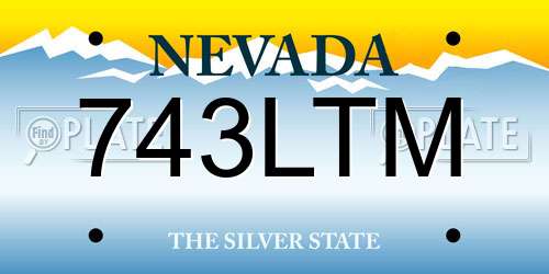 743LTM Nevada License Plate
