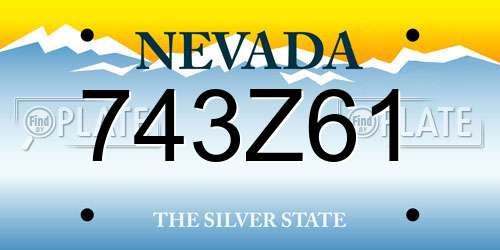 743Z61 Nevada License Plate