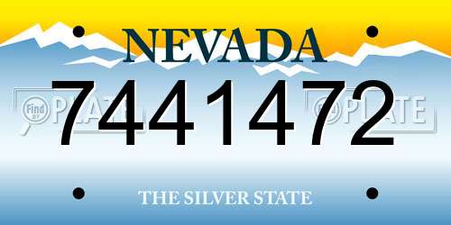 7441472 Nevada License Plate