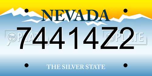 74414Z2 Nevada License Plate