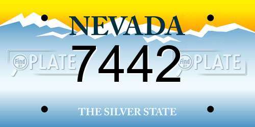 7442 Nevada License Plate