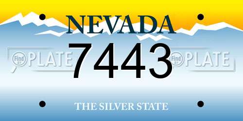 7443 Nevada License Plate
