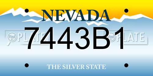 7443B1 Nevada License Plate