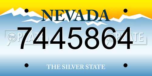 7445864 Nevada License Plate