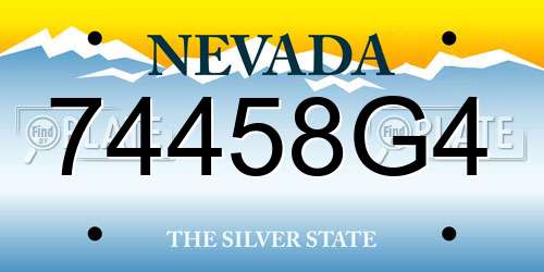 74458G4 Nevada License Plate