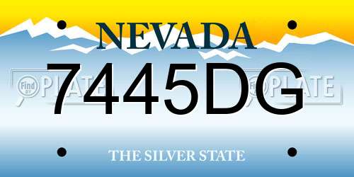 7445DG Nevada License Plate