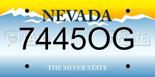 7445OG Nevada License Plate
