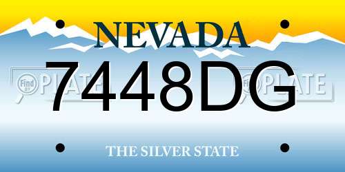 7448DG Nevada License Plate