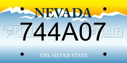 744A07 Nevada License Plate