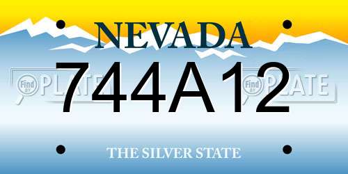 744A12 Nevada License Plate