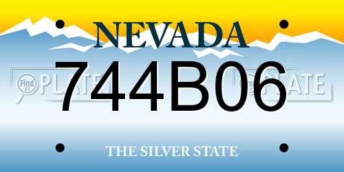 744B06 Nevada License Plate