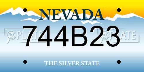 744B23 Nevada License Plate