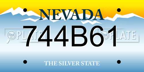 744B61 Nevada License Plate