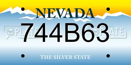 744B63 Nevada License Plate