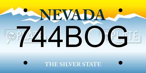 744BOG Nevada License Plate