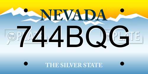 744BQG Nevada License Plate