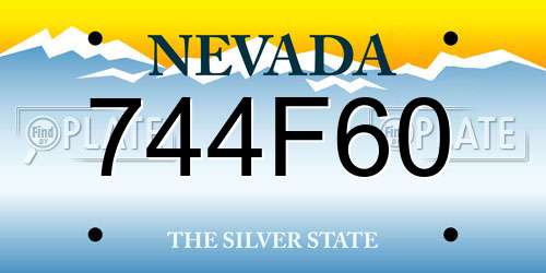 744F60 Nevada License Plate