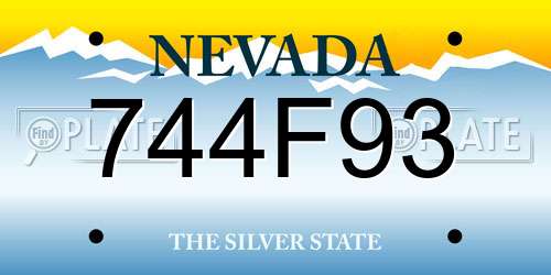 744F93 Nevada License Plate