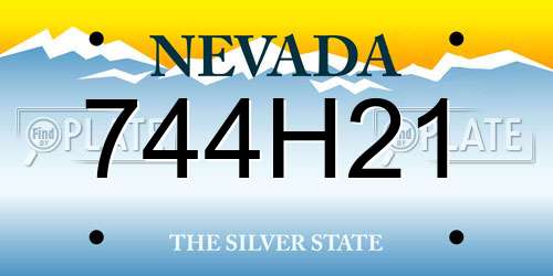 744H21 Nevada License Plate
