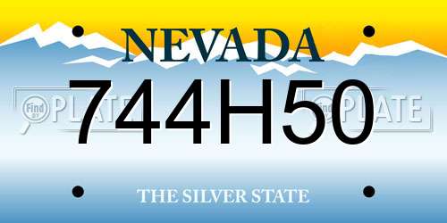 744H50 Nevada License Plate