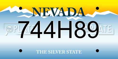 744H89 Nevada License Plate
