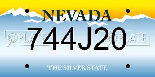 744J20 Nevada License Plate