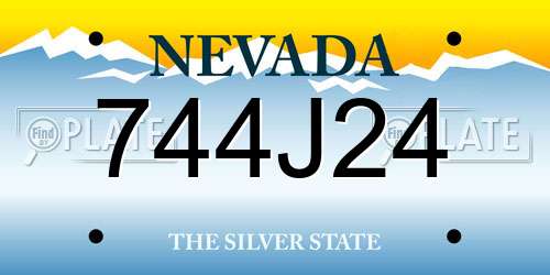 744J24 Nevada License Plate