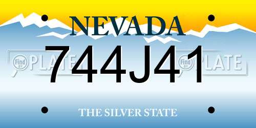 744J41 Nevada License Plate
