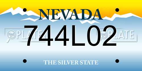 744L02 Nevada License Plate