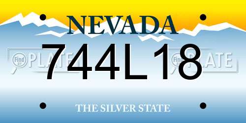 744L18 Nevada License Plate