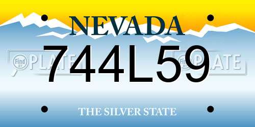 744L59 Nevada License Plate