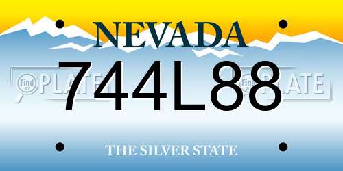 744L88 Nevada License Plate