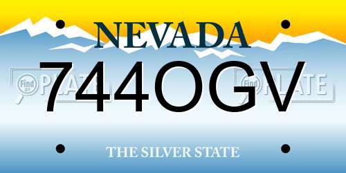 744OGV Nevada License Plate