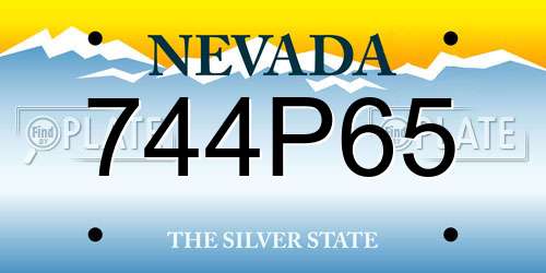 744P65 Nevada License Plate