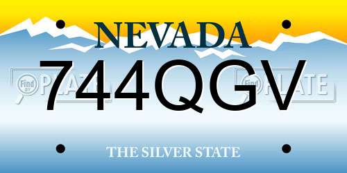 744QGV Nevada License Plate
