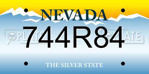 744R84 Nevada License Plate
