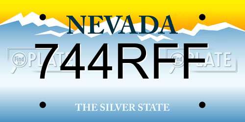 744RFF Nevada License Plate