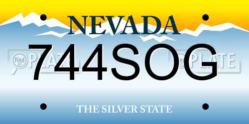 744SOG Nevada License Plate