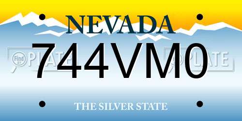 744VM0 Nevada License Plate