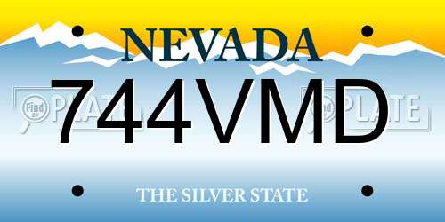 744VMD Nevada License Plate