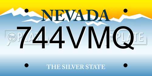 744VMQ Nevada License Plate