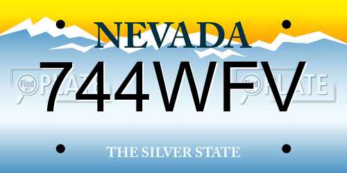 744WFV Nevada License Plate