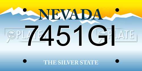 7451GI Nevada License Plate