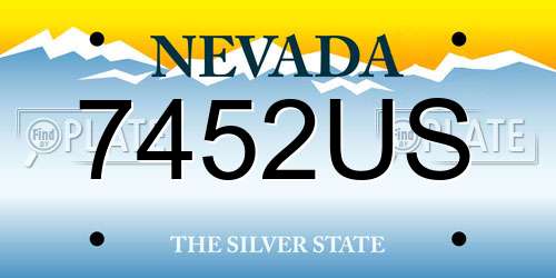 7452US Nevada License Plate