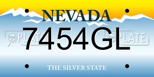 7454GL Nevada License Plate