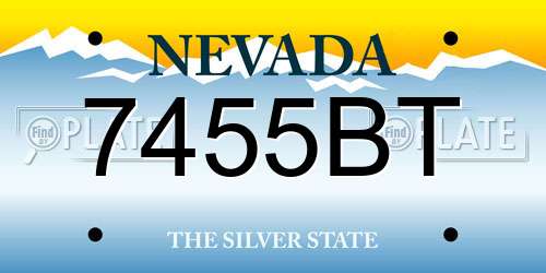 7455BT Nevada License Plate