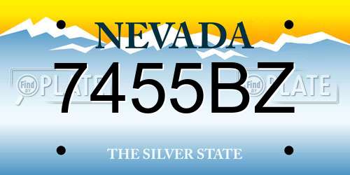 7455BZ Nevada License Plate