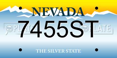 7455ST Nevada License Plate