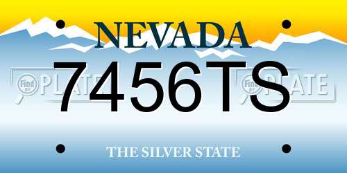 7456TS Nevada License Plate